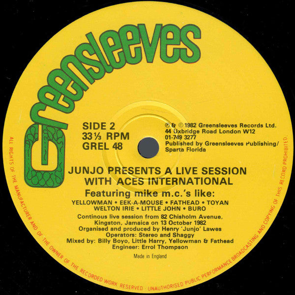 Henry "Junjo" Lawes : A Live Session With Aces International (LP)