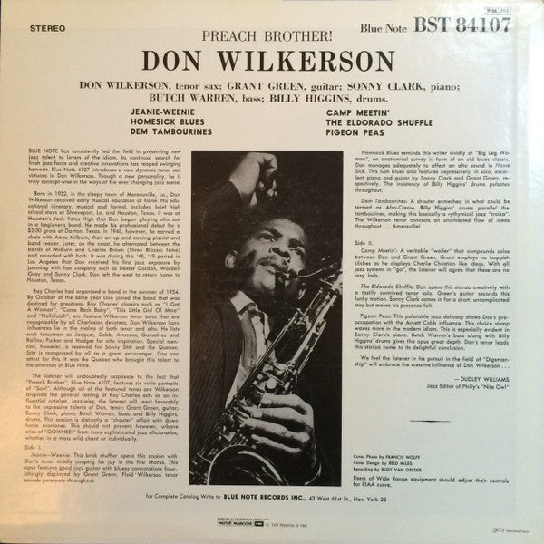 Don Wilkerson ~ Preach Brother! (Vinyl) - Djungel & Jazz