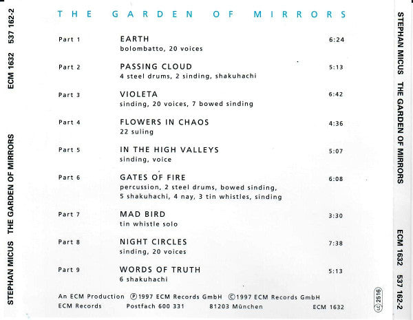 Stephan Micus ~ The Garden Of Mirrors (Vinyl) - Djungel & Jazz