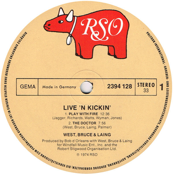 West, Bruce & Laing : Live 'N' Kickin' (LP, Album)