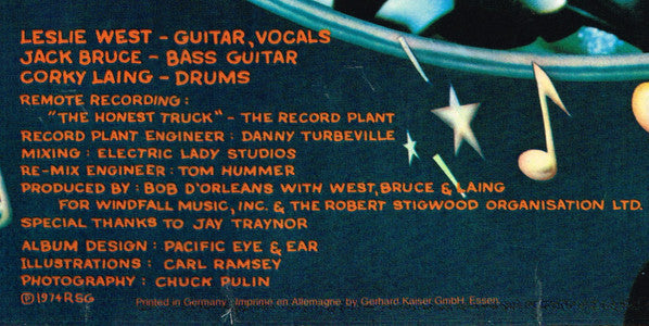 West, Bruce & Laing ~ Live 'N' Kickin' (Vinyl) - Djungel & Jazz