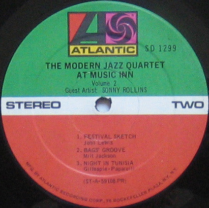 The Modern Jazz Quartet Guest Artist: Sonny Rollins ~ The Modern Jazz Quartet At Music Inn — Volume 2 (Vinyl) - Djungel & Jazz