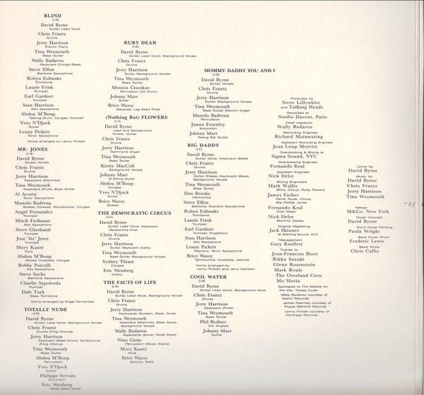 Talking Heads ~ Naked (Vinyl) - Djungel & Jazz