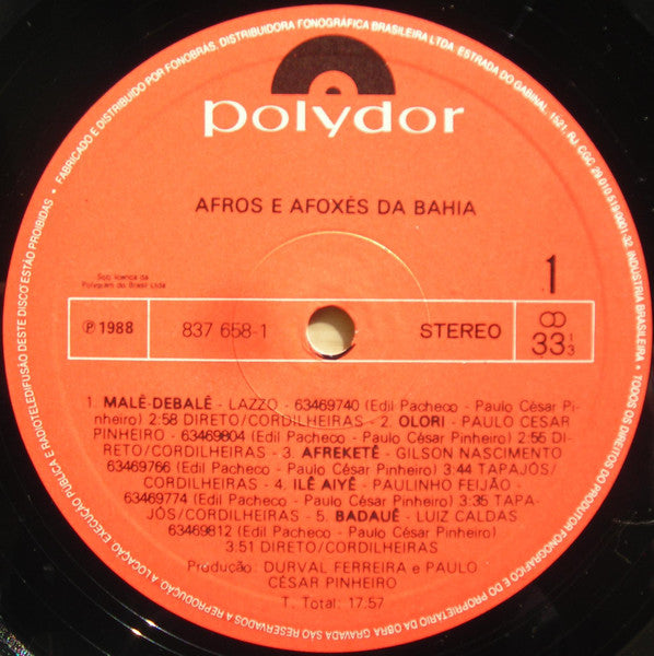 Various ~ Afros E Afoxés Da Bahia (Vinyl) - Djungel & Jazz