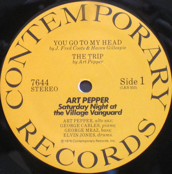 Art Pepper ~ Saturday Night At The Village Vanguard (Vinyl) - Djungel & Jazz