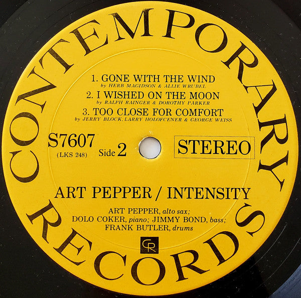Art Pepper : Intensity (LP, Album, RE, RP)