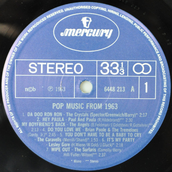 Various ~ Pop Music From 1963 (Vinyl) - Djungel & Jazz