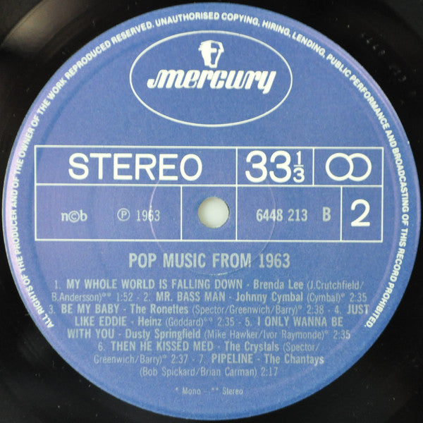Various ~ Pop Music From 1963 (Vinyl) - Djungel & Jazz