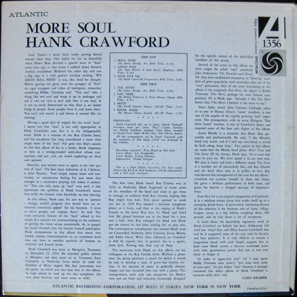 Hank Crawford : More Soul (LP, Album, Mono)