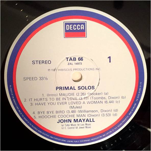 John Mayall : Primal Solos (LP, Album)