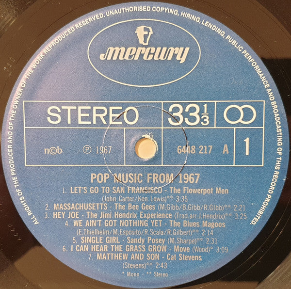 Various ~ Pop Music From 1967 (Vinyl) - Djungel & Jazz