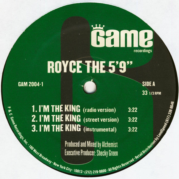 Royce The 5&#039;9" ~ I&#039;m The King / Take His Life (Vinyl) - Djungel & Jazz
