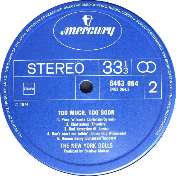 New York Dolls : Too Much Too Soon (LP, Album)