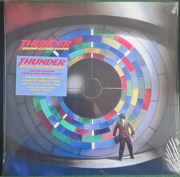 Thunder (3) : Behind Closed Doors (LP, Album, Ltd, RE, Cle + LP, Album, Ltd, RE, Red)