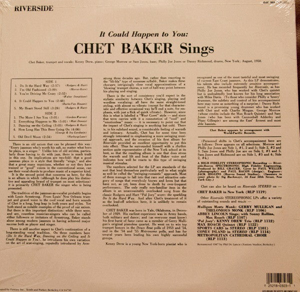 Chet Baker ~ It Could Happen To You (Vinyl) - Djungel & Jazz
