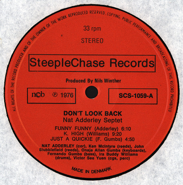 Nat Adderley Septet ~ Don't Look Back (Vinyl) - Djungel & Jazz