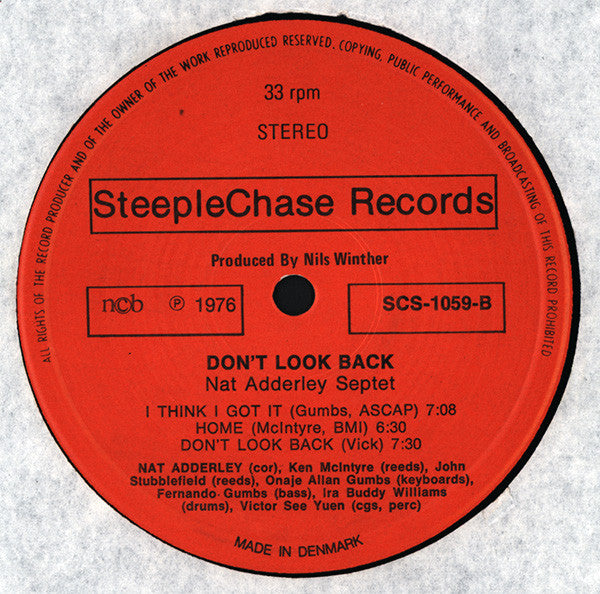 Nat Adderley Septet ~ Don't Look Back (Vinyl) - Djungel & Jazz