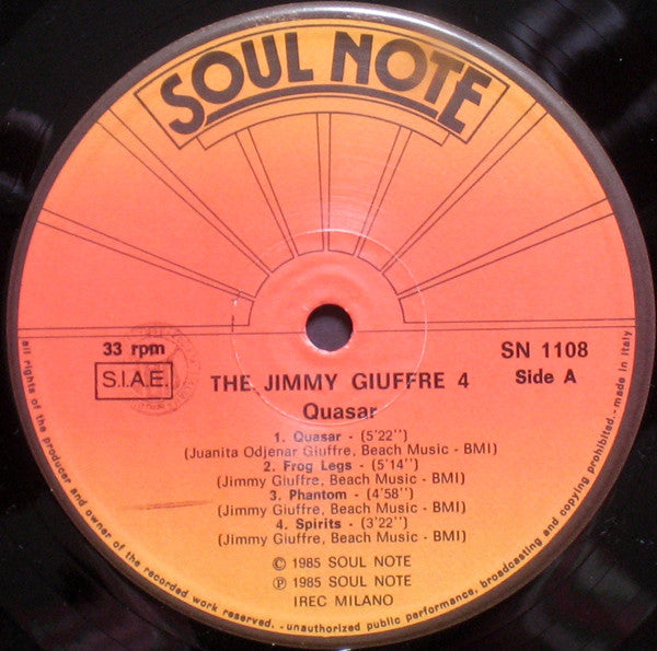 The Jimmy Giuffre 4 : Quasar (LP, Album)