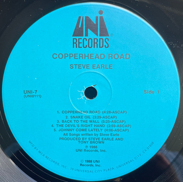 Steve Earle ~ Copperhead Road (Vinyl) - Djungel & Jazz