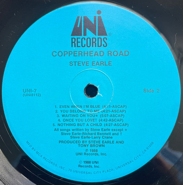 Steve Earle ~ Copperhead Road (Vinyl) - Djungel & Jazz