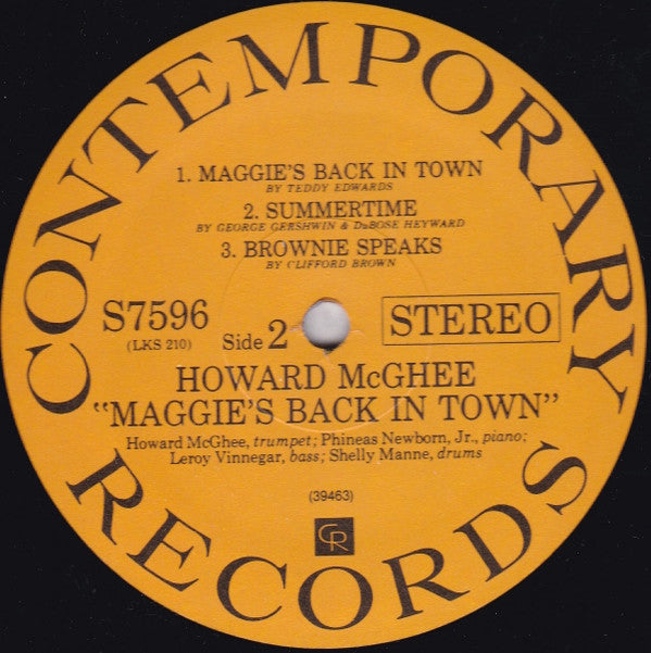 Howard McGhee ~ Maggie's Back In Town!! (Vinyl) - Djungel & Jazz