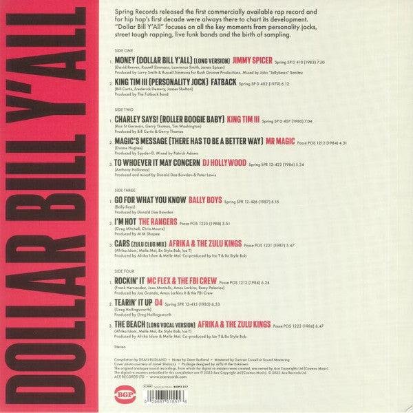 Various : Dollar Bill Y'All (Spring Records And The First Decade Of Hip Hop) (2xLP, Comp)