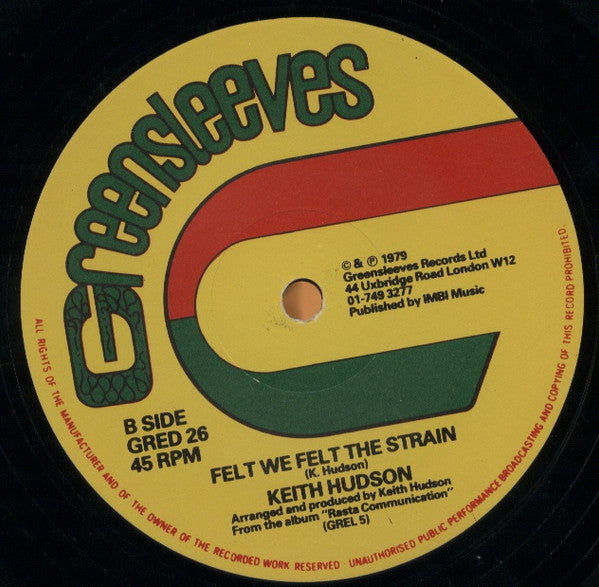 Keith Hudson ~ Nuh Skin Up / Felt We Felt The Strain (Vinyl) - Djungel & Jazz