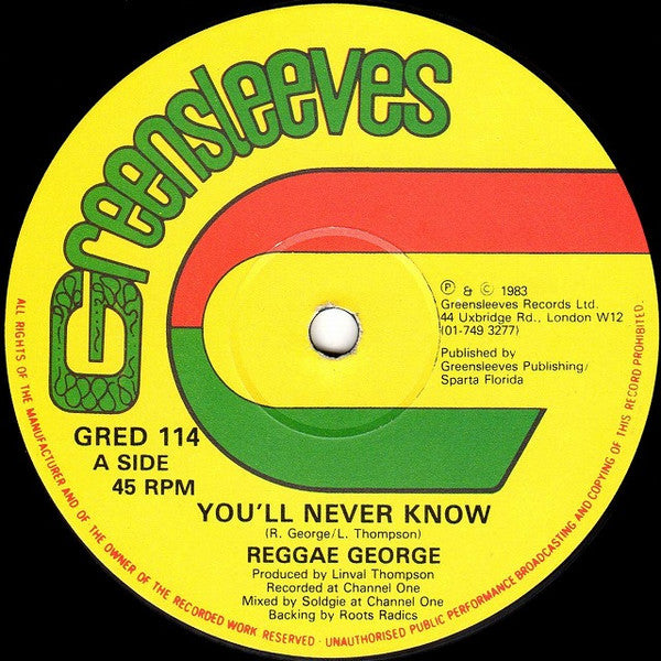 Reggae George : You'll Never Know / We Still Survive (12")