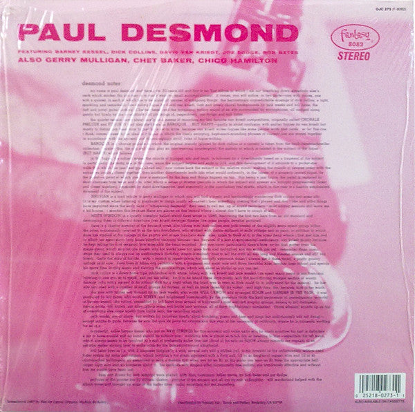 Gerry Mulligan Quartet Featuring Chet Baker, Chico Hamilton Also Paul Desmond, Barney Kessel, David Van Kriedt ~ Gerry Mulligan/Paul Desmond (Vinyl) - Djungel & Jazz