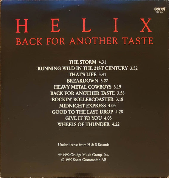 Helix (3) : Back For Another Taste (LP, Album)