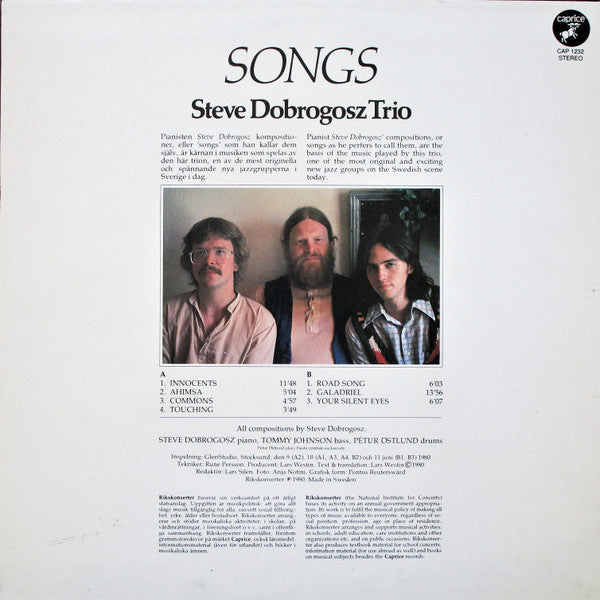 Steve Dobrogosz Trio ~ Songs (Vinyl) - Djungel & Jazz