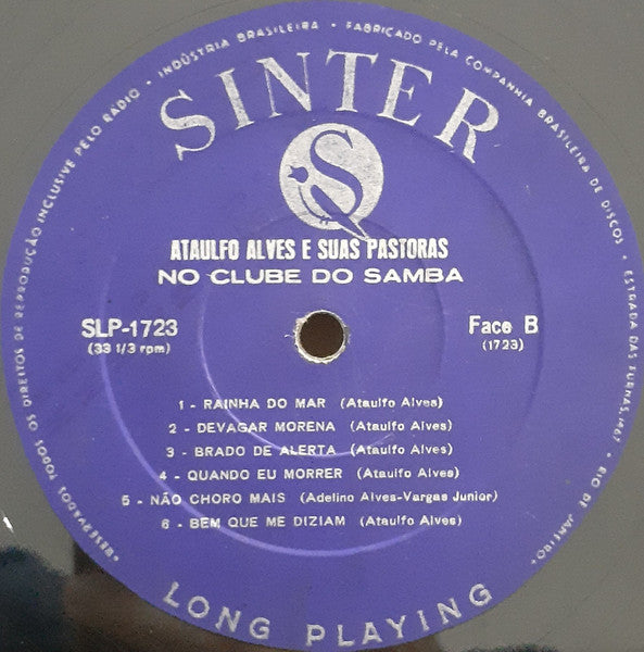 Ataulfo Alves E Suas Pastoras : No Club Do Samba (LP, Album)