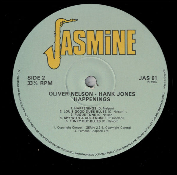 Hank Jones & Oliver Nelson ~ Happenings (Vinyl) - Djungel & Jazz