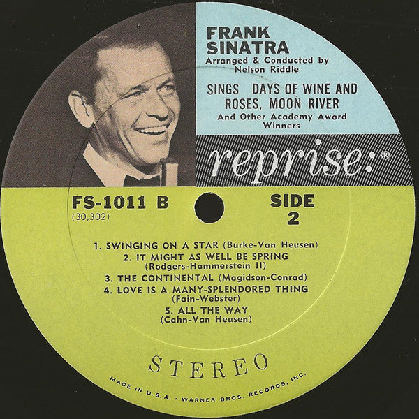 Frank Sinatra ~ Sings Days Of Wine And Roses, Moon River, And Other Academy Award Winners (Vinyl) - Djungel & Jazz