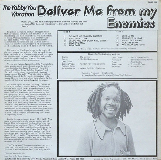 Yabby You : Deliver Me From My Enemies (LP, Album)