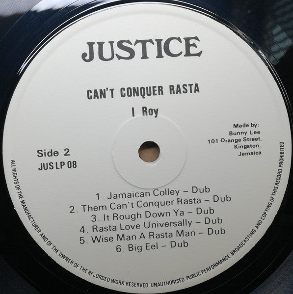 I-Roy : Can't Conquer Rasta (LP, Album)