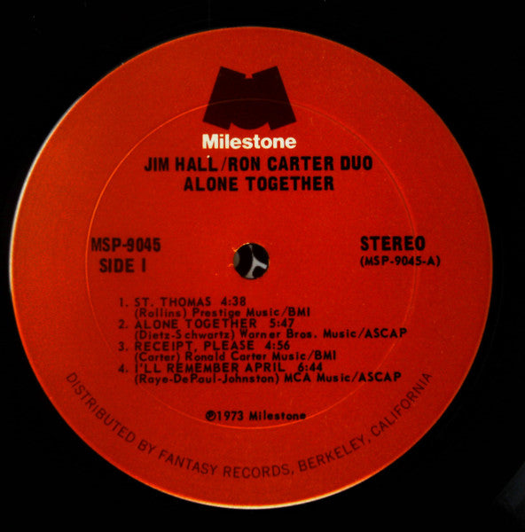 Jim Hall / Ron Carter Duo ~ Alone Together (Vinyl) - Djungel & Jazz