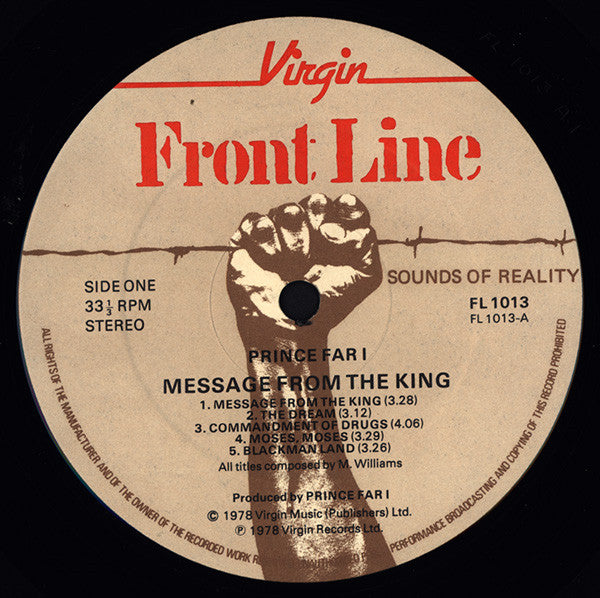 Prince Far I And The Arabs* : Message From The King (LP, Album)