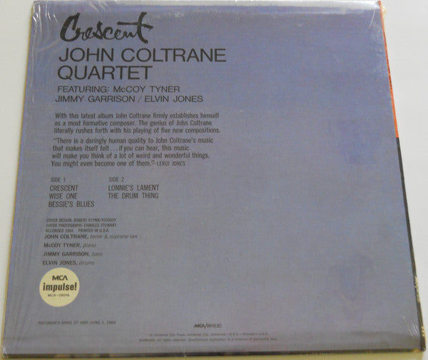 The John Coltrane Quartet : Crescent (LP, Album, RE)