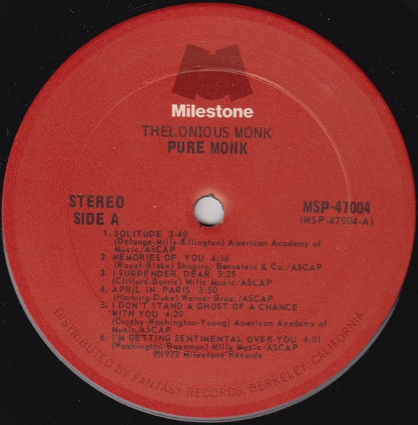 Thelonious Monk ~ Pure Monk (Vinyl) - Djungel & Jazz