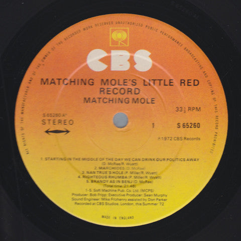 Matching Mole ~ Matching Mole's Little Red Record (Vinyl) - Djungel & Jazz