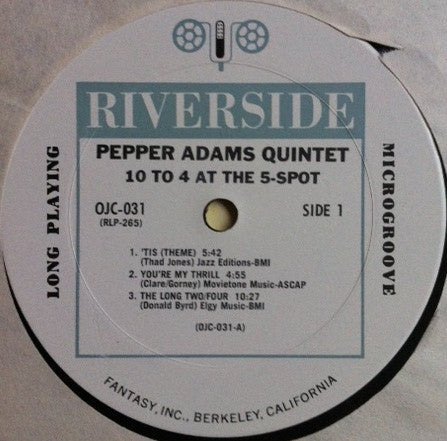 Pepper Adams Quintet ~ 10 To 4 At The 5-Spot (Vinyl) - Djungel & Jazz