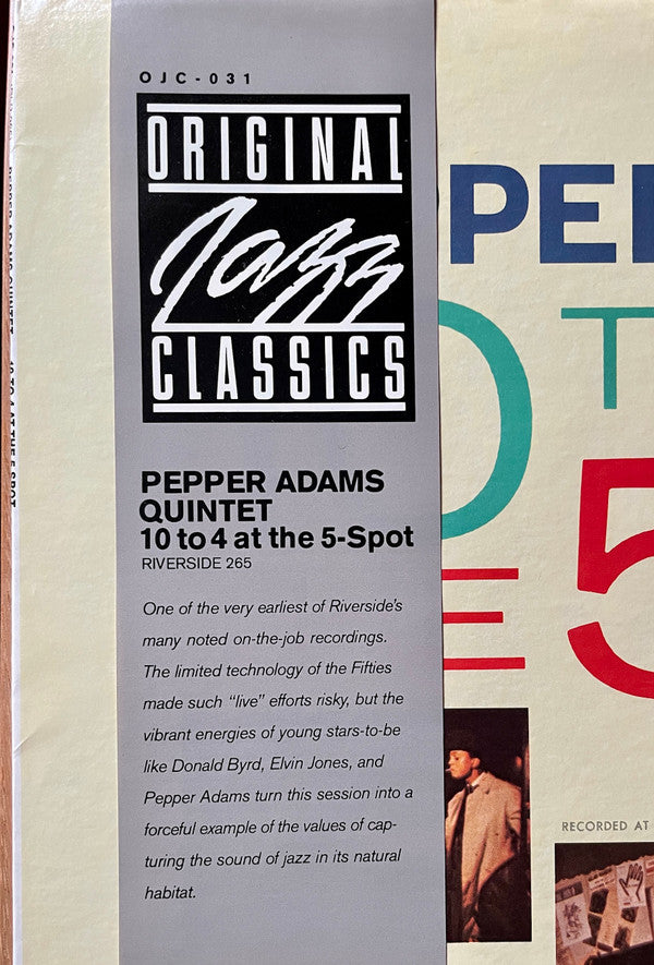 Pepper Adams Quintet ~ 10 To 4 At The 5-Spot (Vinyl) - Djungel & Jazz