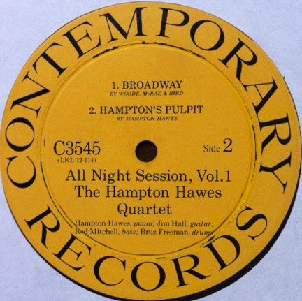 Hampton Hawes Quartet ~ All Night Session, Vol. 1 (Vinyl) - Djungel & Jazz