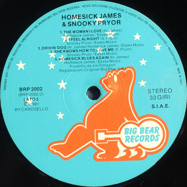 Homesick James & Snooky Pryor : Homesick James & Snooky Pryor (LP, Album, RE)