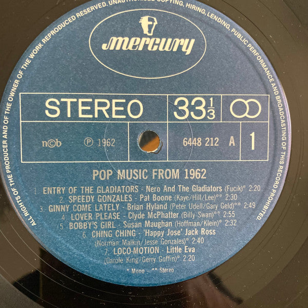 Various ~ Pop Music From 1962 (Vinyl) - Djungel & Jazz