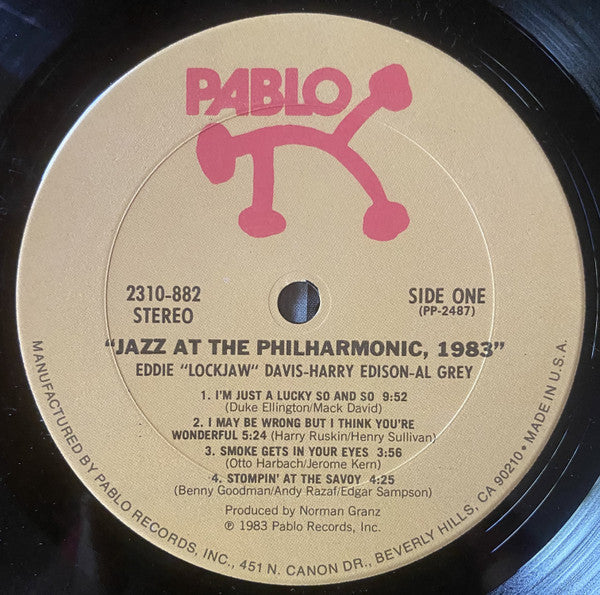 Eddie "Lockjaw" Davis ~ Jazz At The Philharmonic, 1983 (Vinyl) - Djungel & Jazz