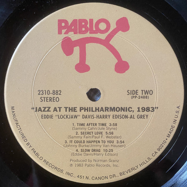 Eddie "Lockjaw" Davis ~ Jazz At The Philharmonic, 1983 (Vinyl) - Djungel & Jazz