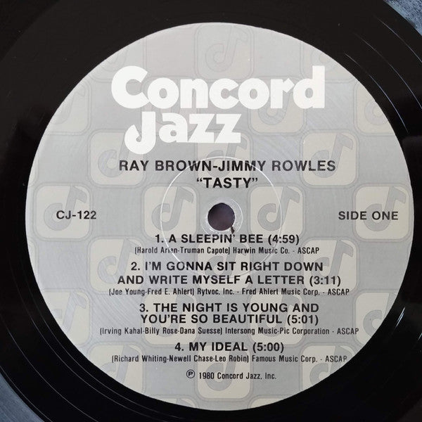 Ray Brown and Jimmy Rowles ~ Tasty! (Vinyl) - Djungel & Jazz