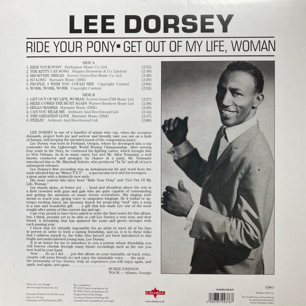 Lee Dorsey ~ Ride Your Pony - Get Out Of My Life, Woman (Vinyl) - Djungel & Jazz